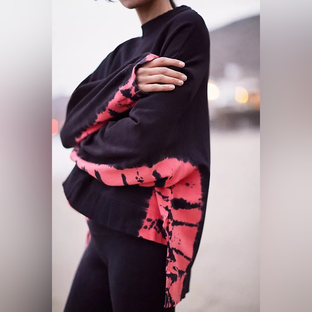 Electric & Rose | Neil Tie-Dye Sweatshirt - coral and black